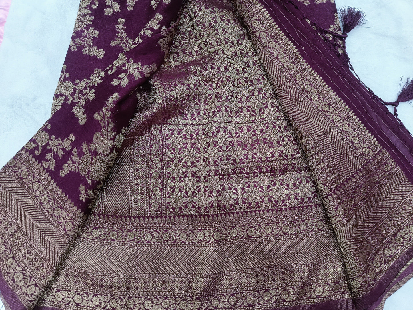 Purple Jaal Designer Pure Georgette Saree