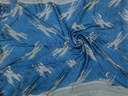 Blue Satin Silk saree