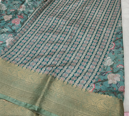 Floral Semi Tusser Silk Saree