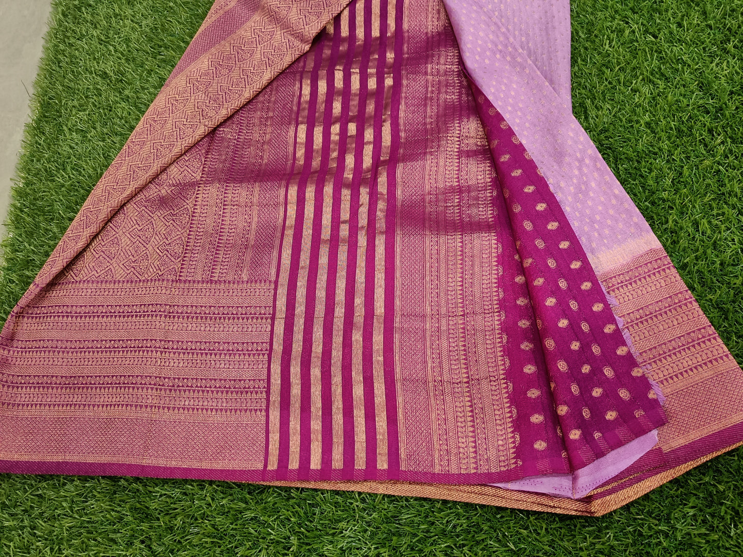 Lavender n Purple Designer Georgette Saree