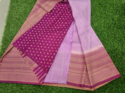 Lavender n Purple Designer Georgette Saree