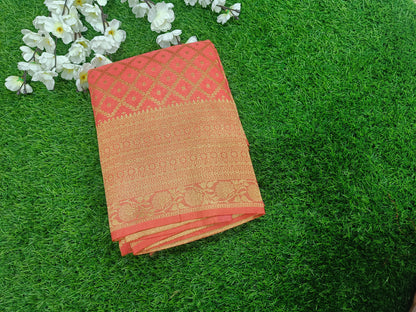 Orange Jaal Georgette Banarasi Saree