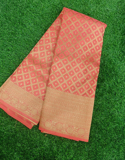 Orange Jaal Georgette Banarasi Saree