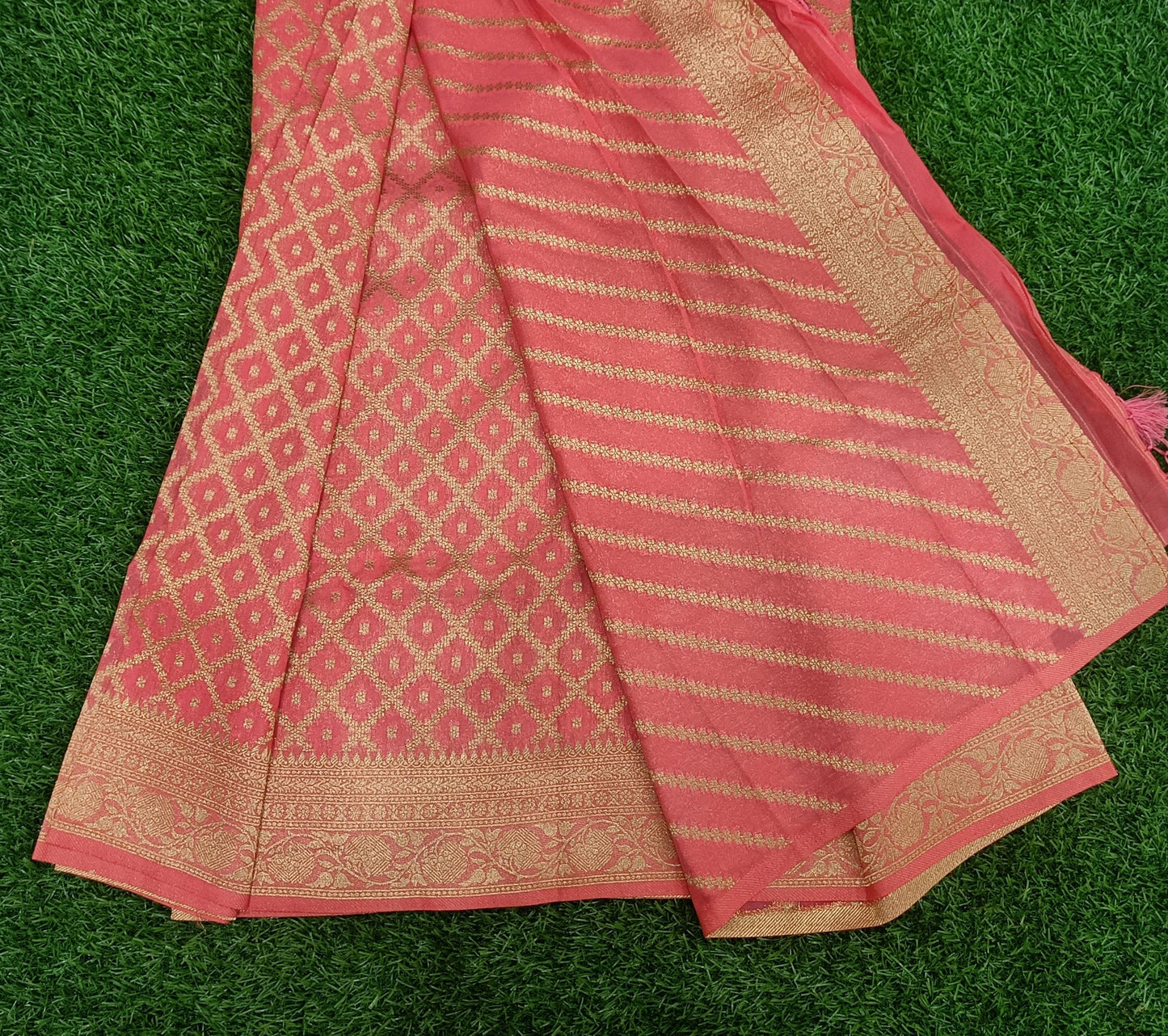 Orange Jaal Georgette Banarasi Saree