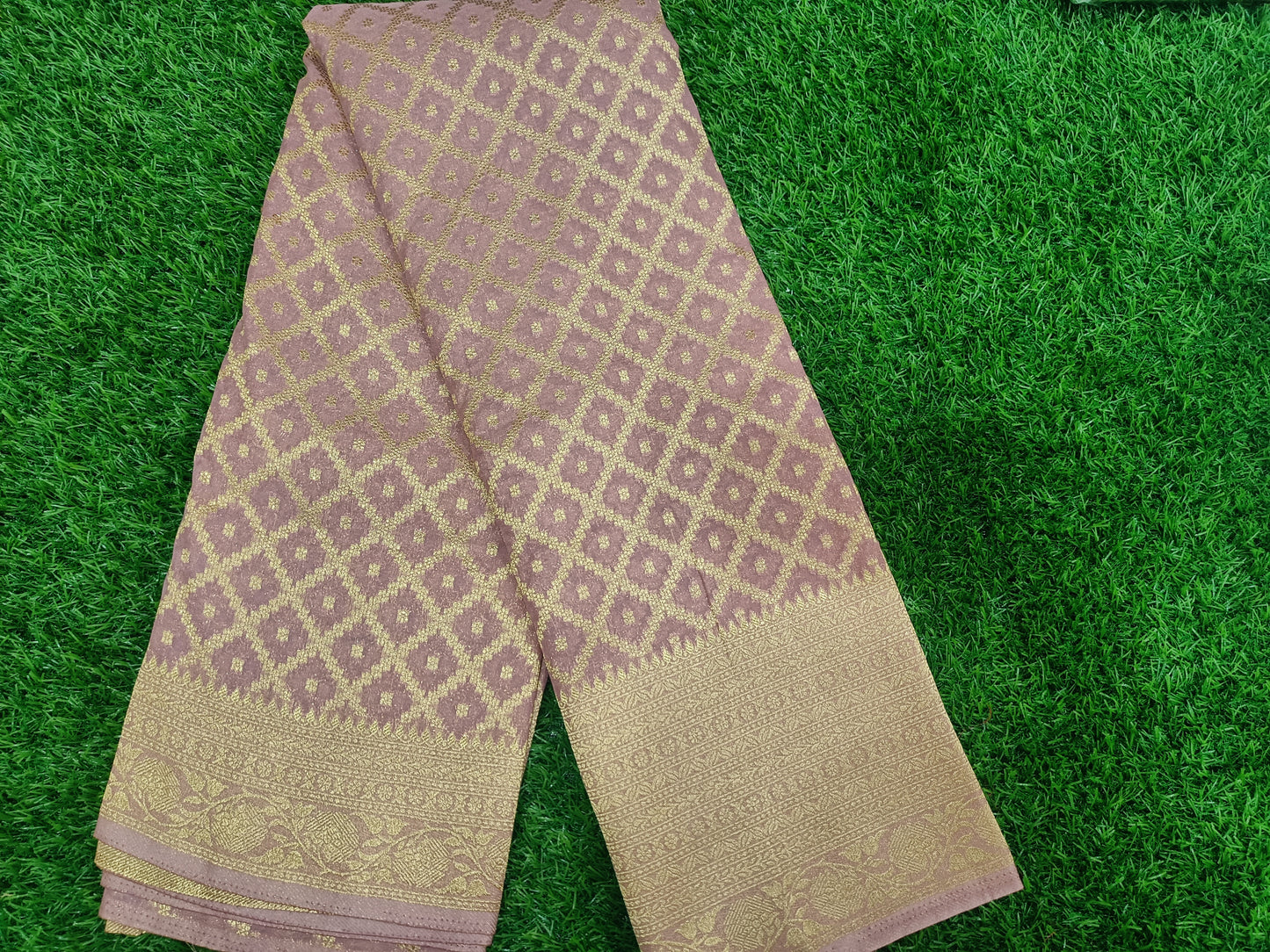 Lavender Jaal Georgette Banarasi Saree