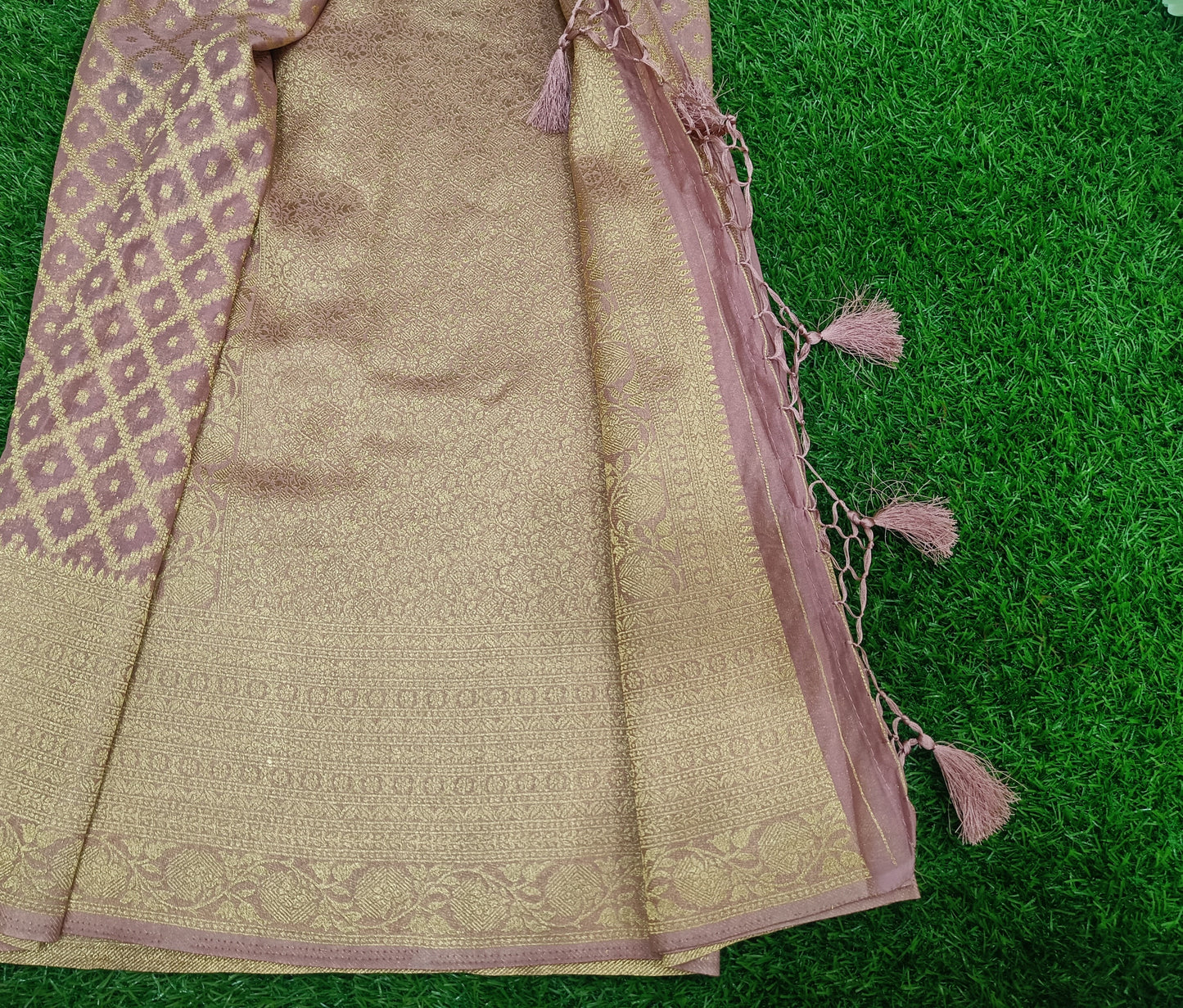 Lavender Jaal Georgette Banarasi Saree