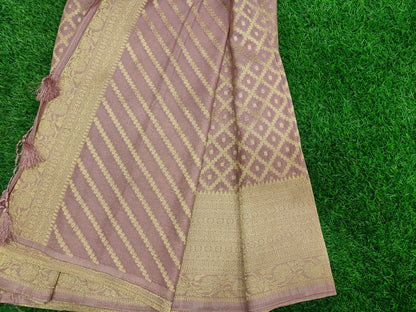 Lavender Jaal Georgette Banarasi Saree