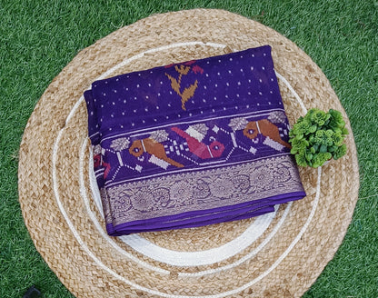 Purple Bunai Semi Banarasi Georgette Saree