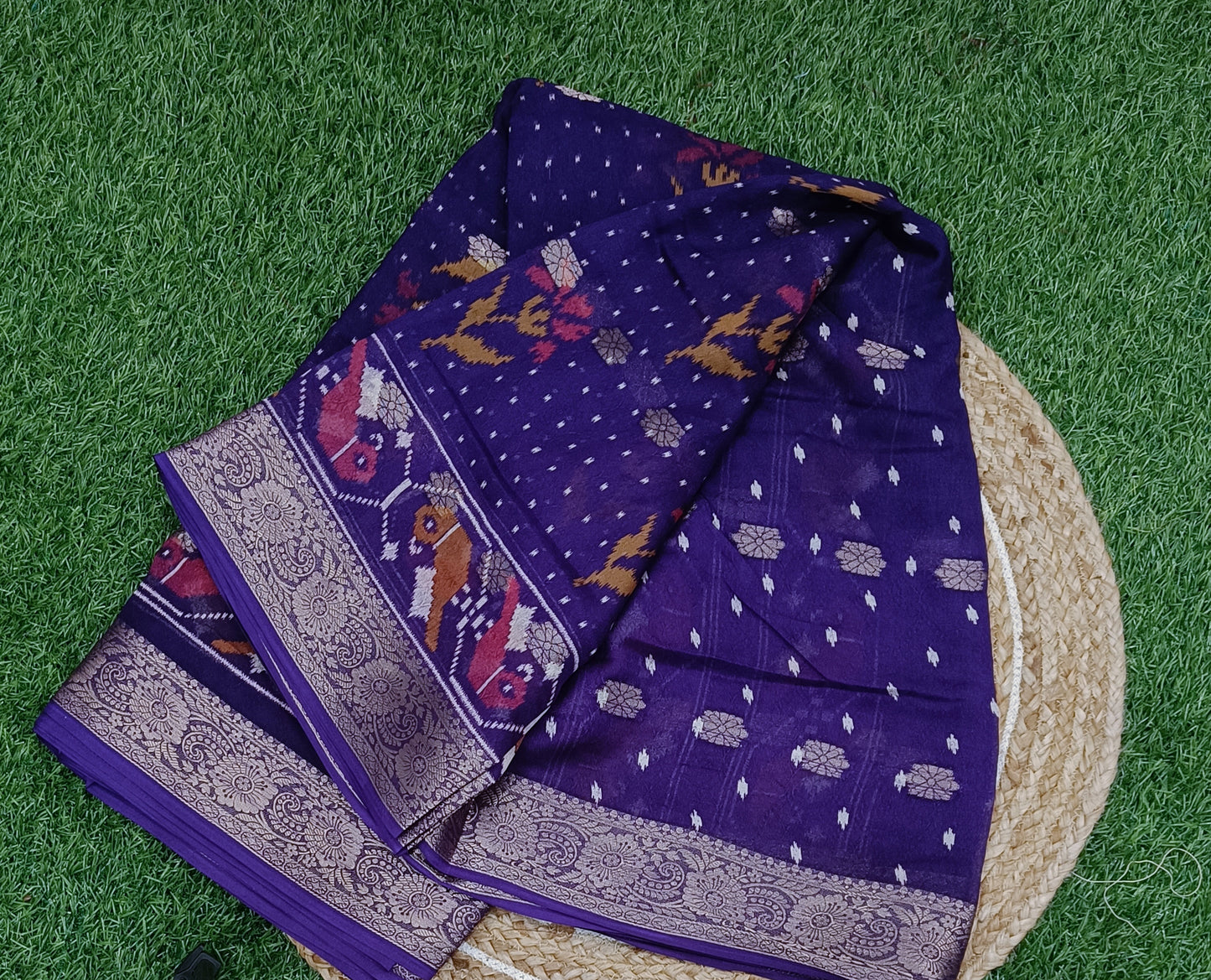 Purple Bunai Semi Banarasi Georgette Saree