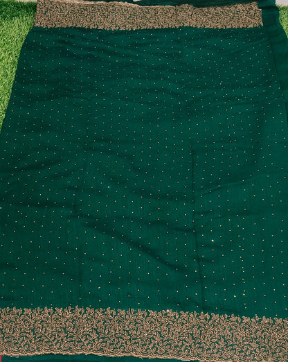 Green Vichitra Silk Saree