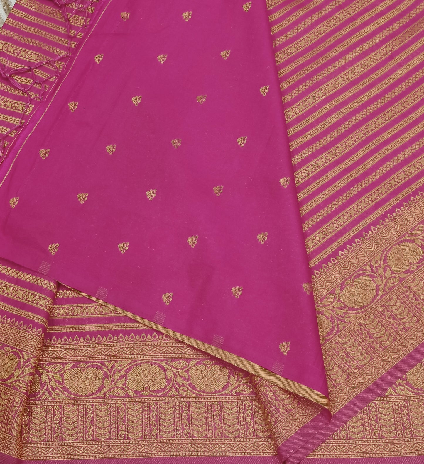 Pink Lehariya Soft Banarasi Silk Saree