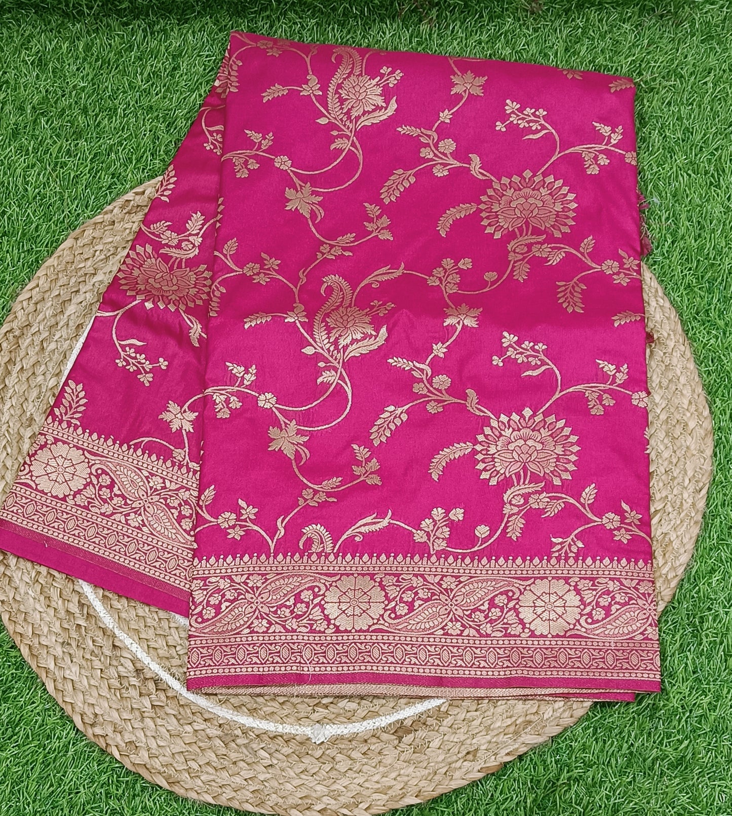 Pink Jaal Kathan Banarasi saree