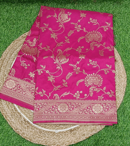 Pink Jaal Kathan Banarasi saree