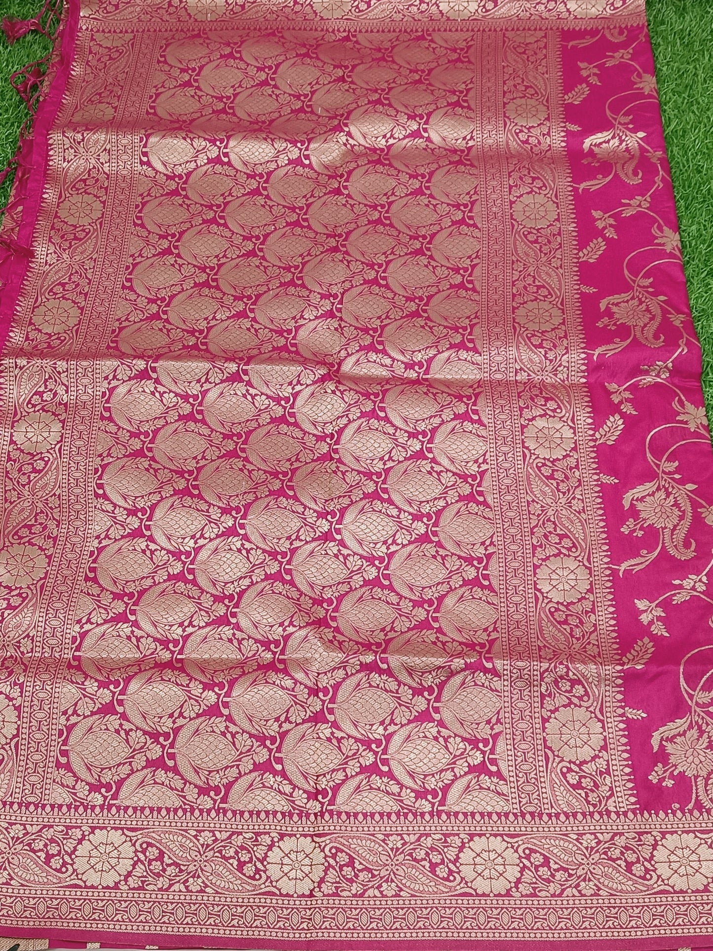 Pink Jaal Kathan Banarasi saree