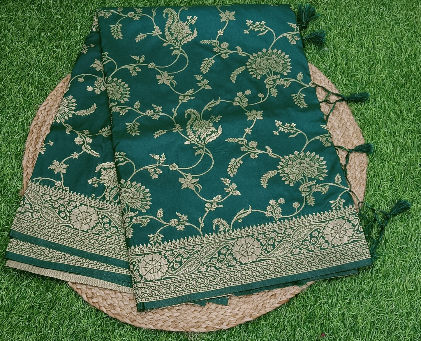 Green Jaal Kathan Banarasi saree