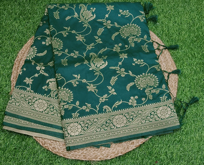 Green Jaal Kathan Banarasi saree